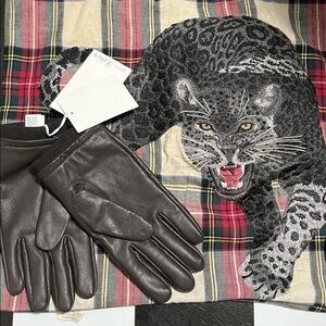 Cos men’s brown leather gloves